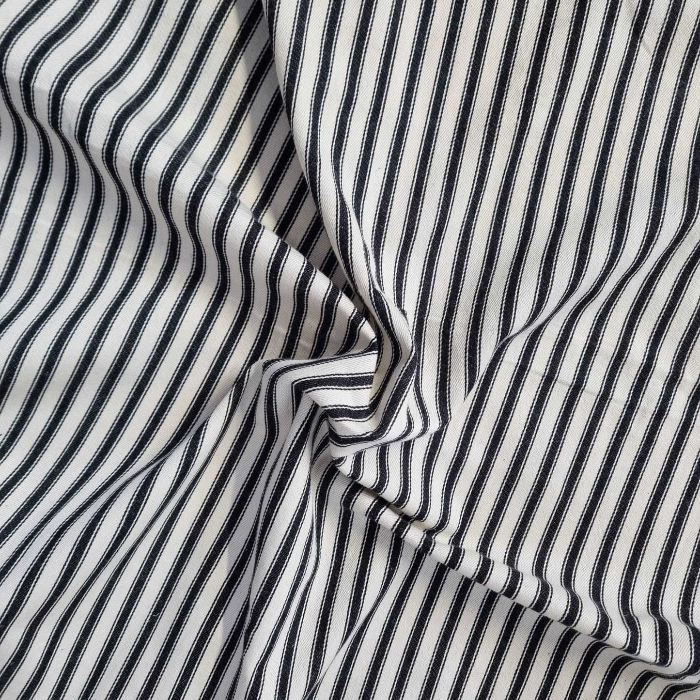 Black Soft Ticking Stripe Fabric for curtains or upholstery