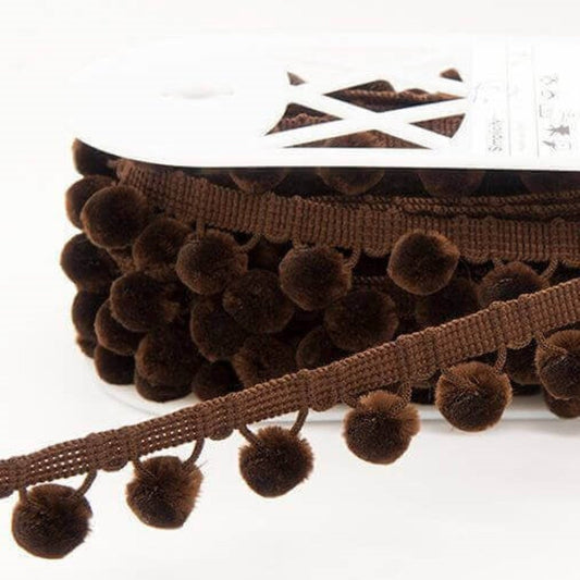 Cocoa brown pom pom trim to buy online