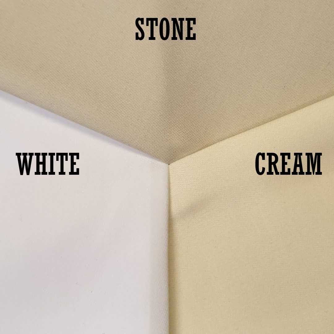 3 colours of cotton curtain linings available - cream, white and stone