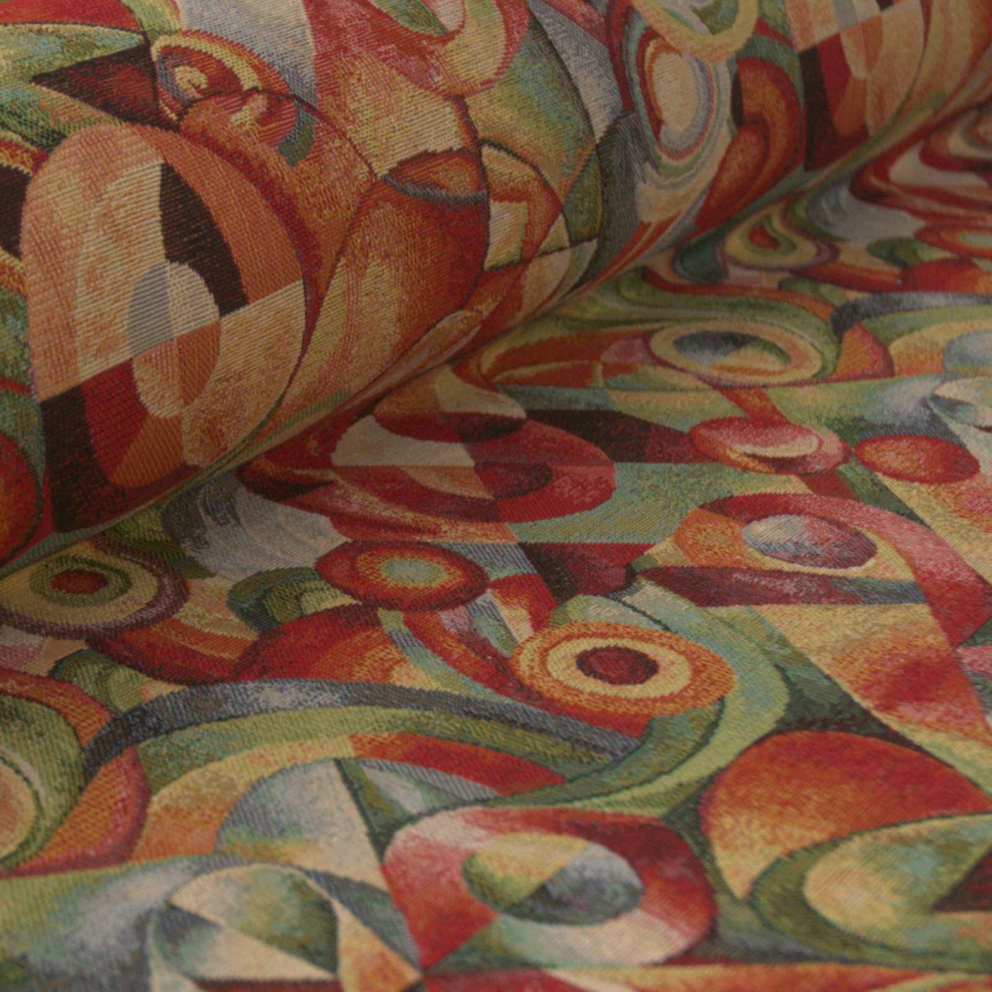 Colourful Picasso inspired multicolour tapestry fabric abstract design