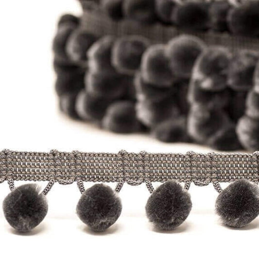 Dark grey pom pom trim to buy online