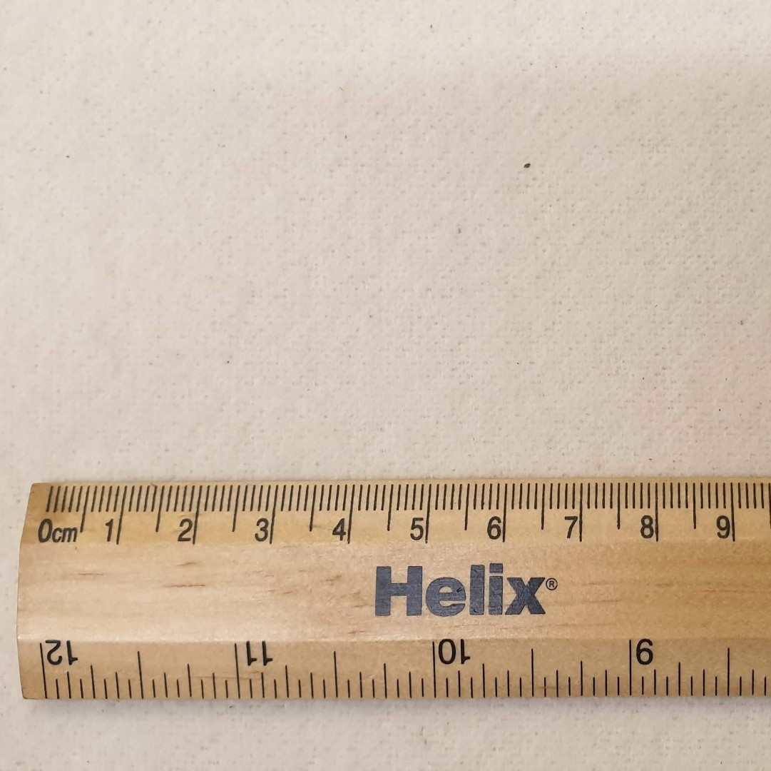 Cotton bump lightweight cream with rule for scale