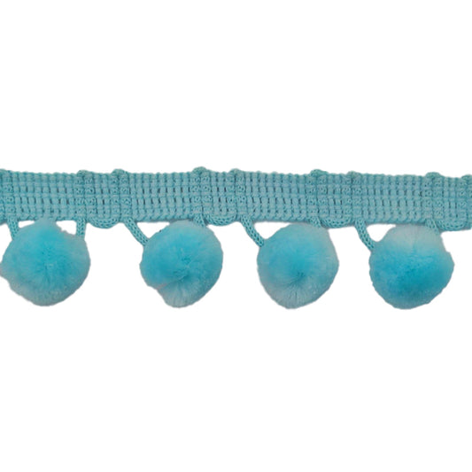 Pale sky blue pom pom trim to buy online