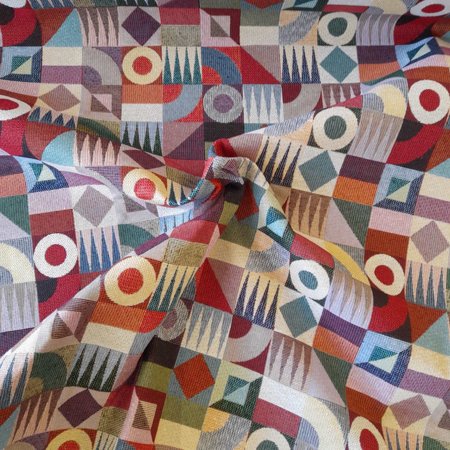 Checkerboard tapestry fabric for curtains or upholstery