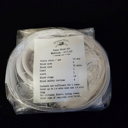 Roman blind kit with components to make a medium roman blind up to 140cm