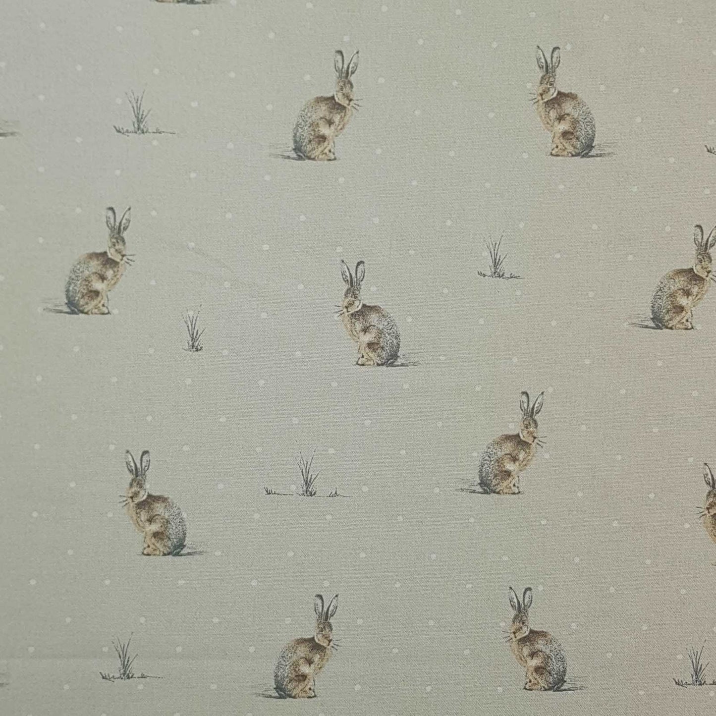 Hare print curtain fabric by the metre