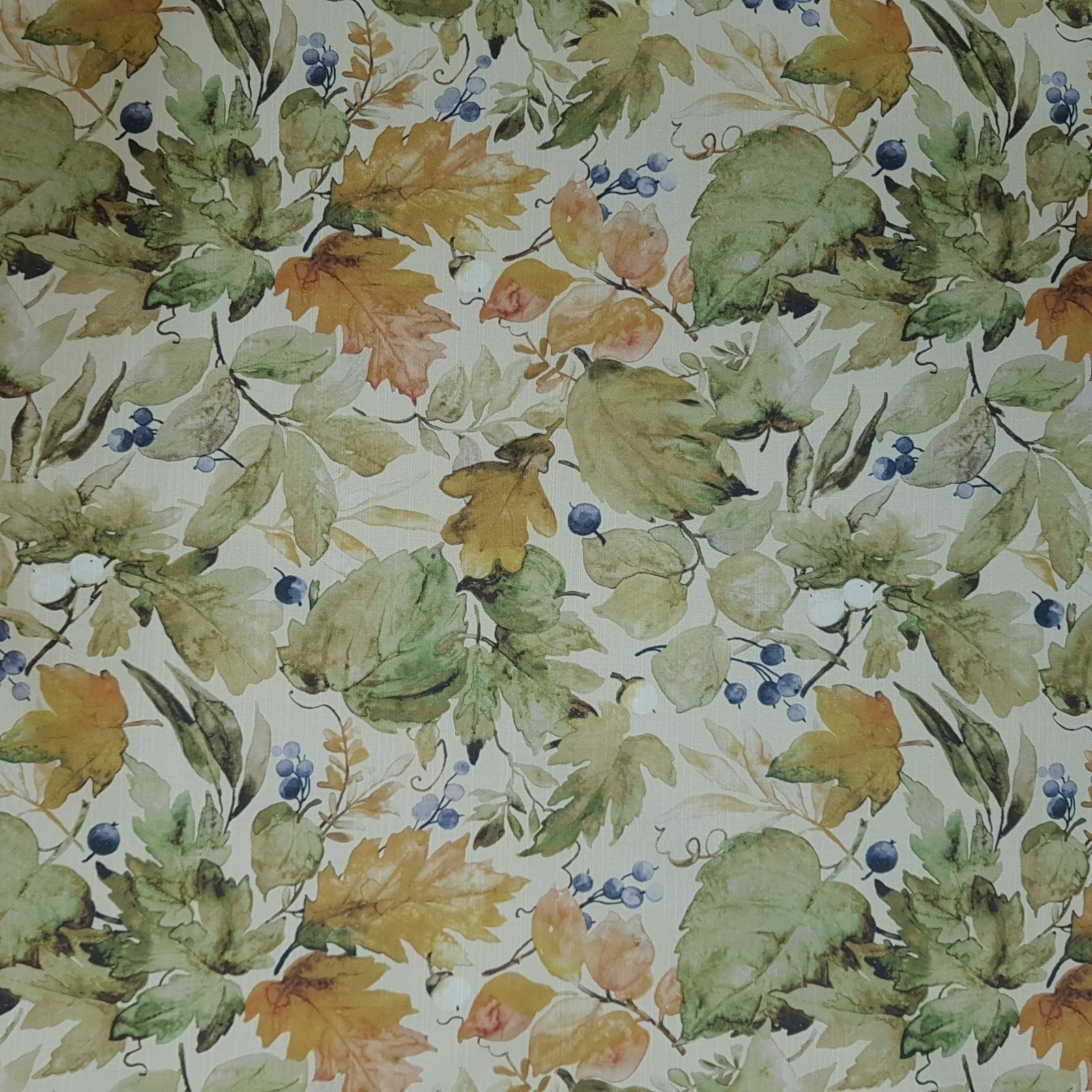 Autumn leaves design cotton furnishing fabric