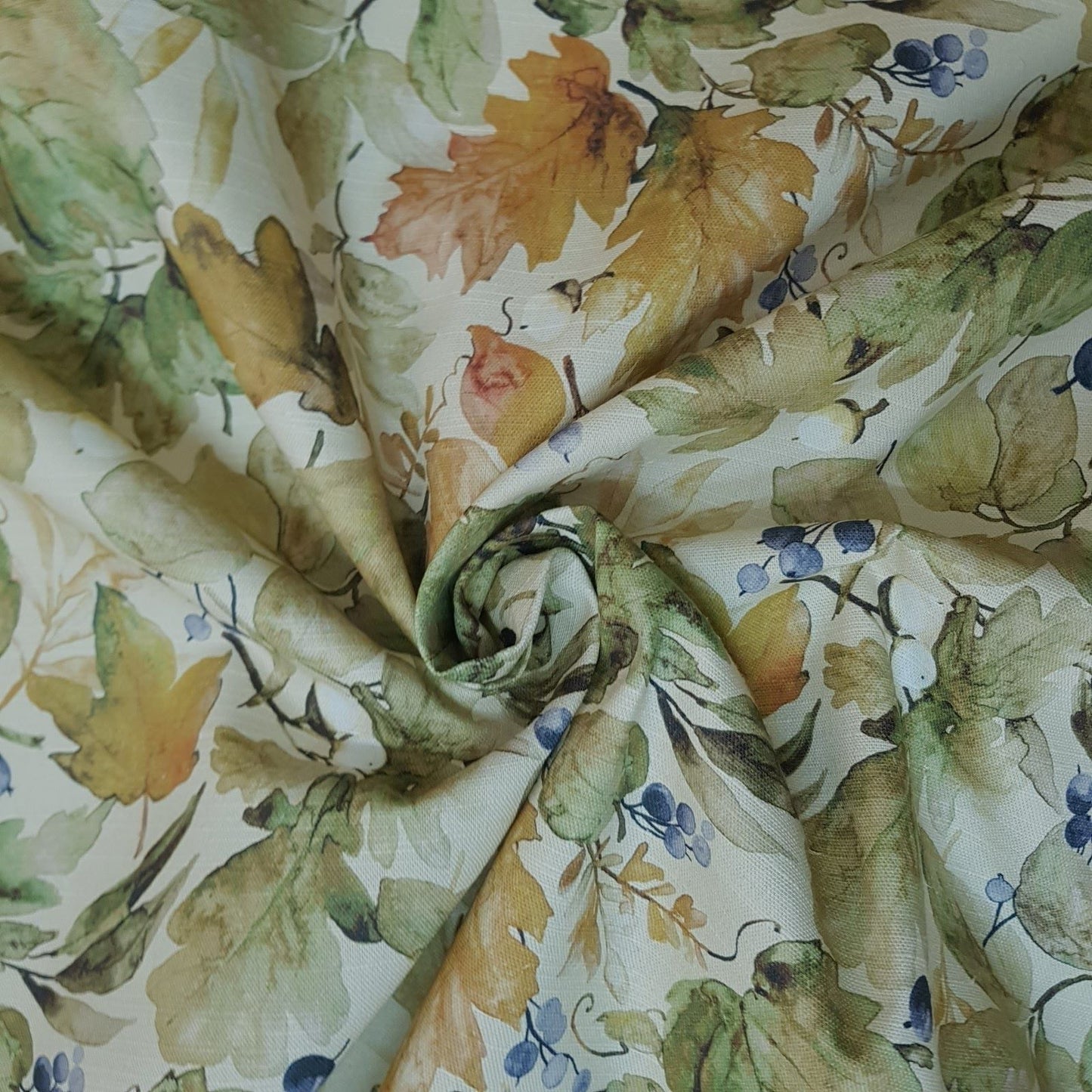 Autumn leaf design cotton curtain fabric