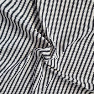 Black Soft Ticking Stripe Fabric for curtains or upholstery
