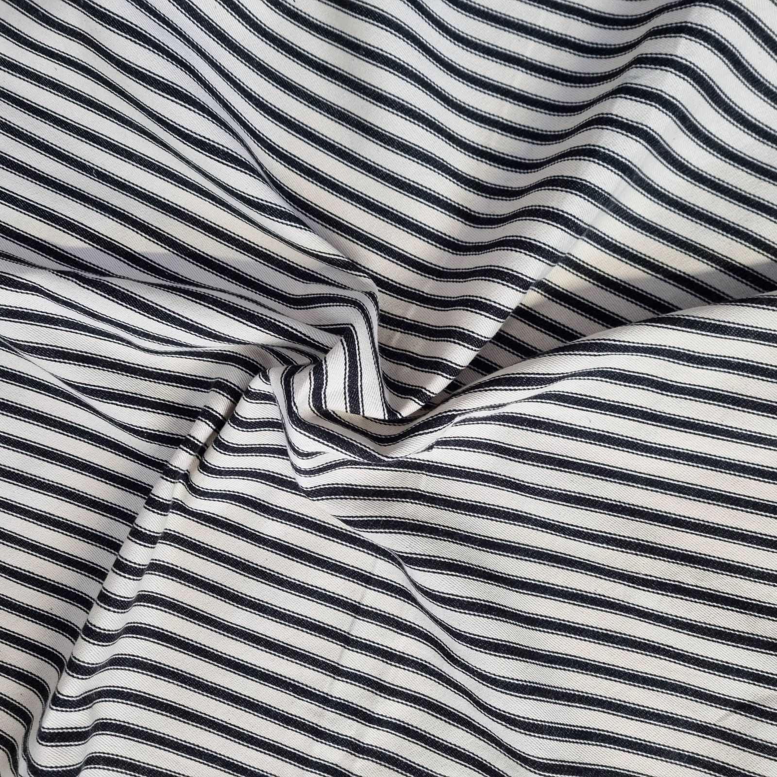 Black Soft Ticking Stripe Fabric for curtains or upholstery