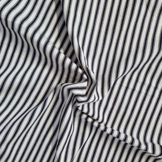 Black Soft Ticking Stripe Fabric for curtains or upholstery
