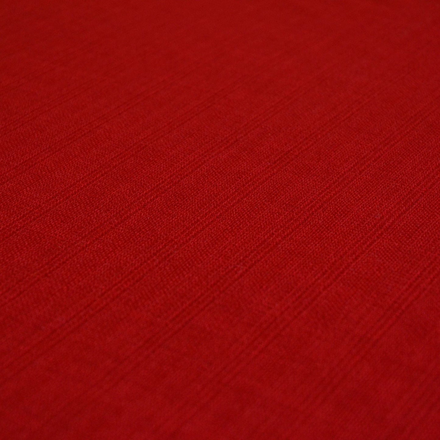 Red Linen Look Polyester Furnishing Fabric shown at an angle