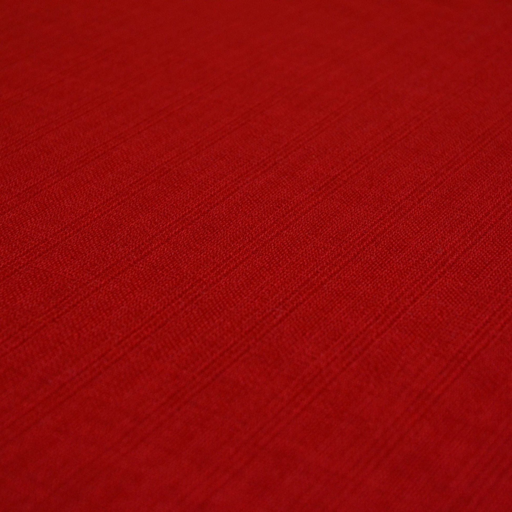 Red Linen Look Polyester Furnishing Fabric shown at an angle