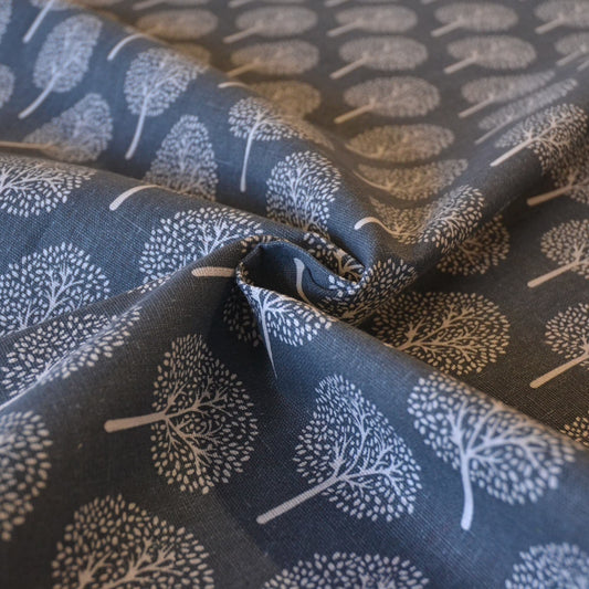 Dark Grey curtain or upholstery fabric with lighter trees