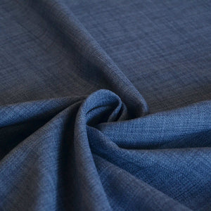 Denim Blue Linen Look Polyester Furnishing Fabric for curtains