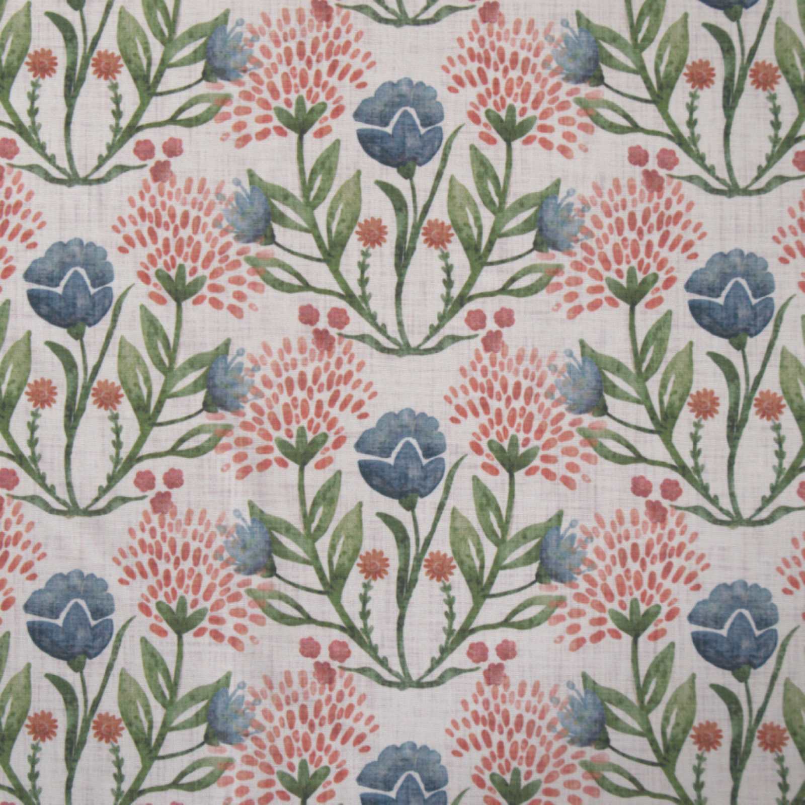 Floral print half panama furnishing fabric to buy online