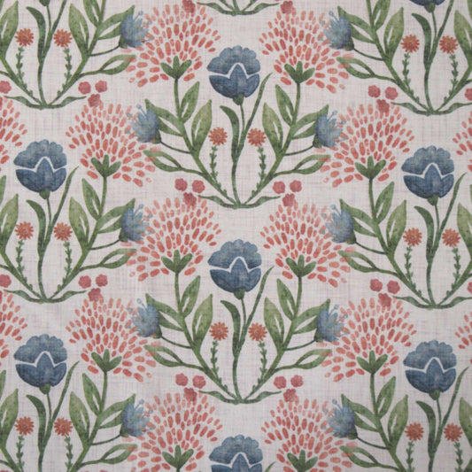 Floral print half panama furnishing fabric to buy online
