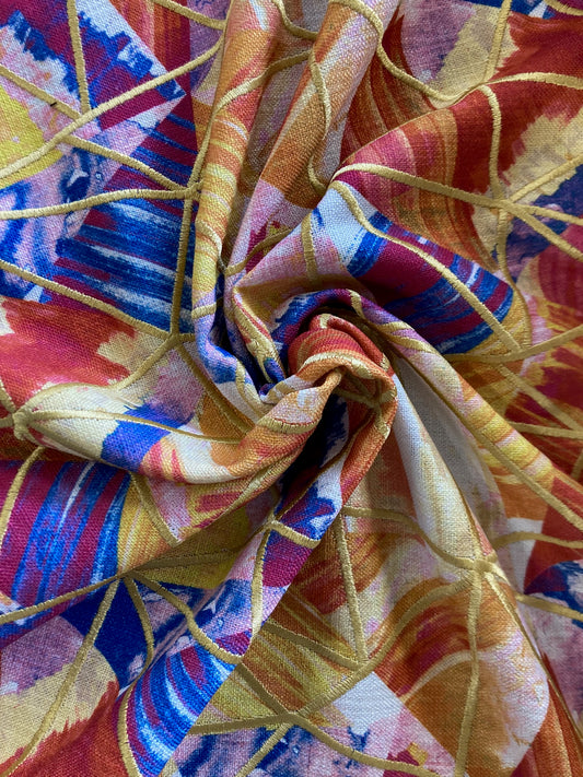 Abstract Triangles Printed Fabric in Confetti