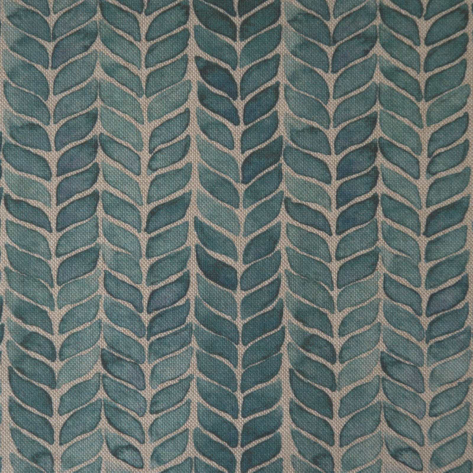 Leaf Stripe Teal fabric to buy online