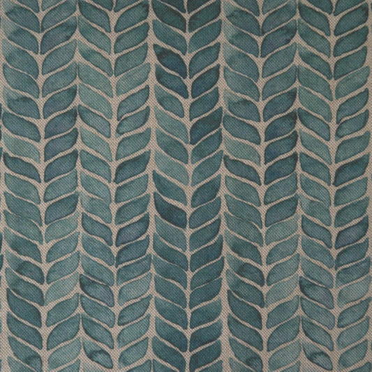 Leaf Stripe Teal fabric to buy online
