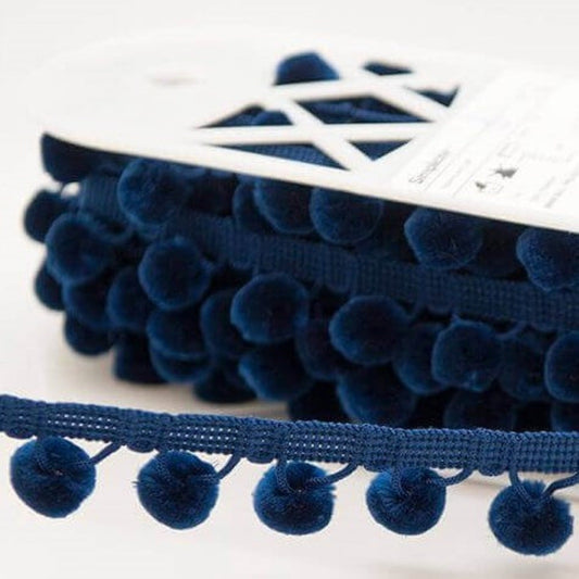 Navy blue pom pom trim to buy online