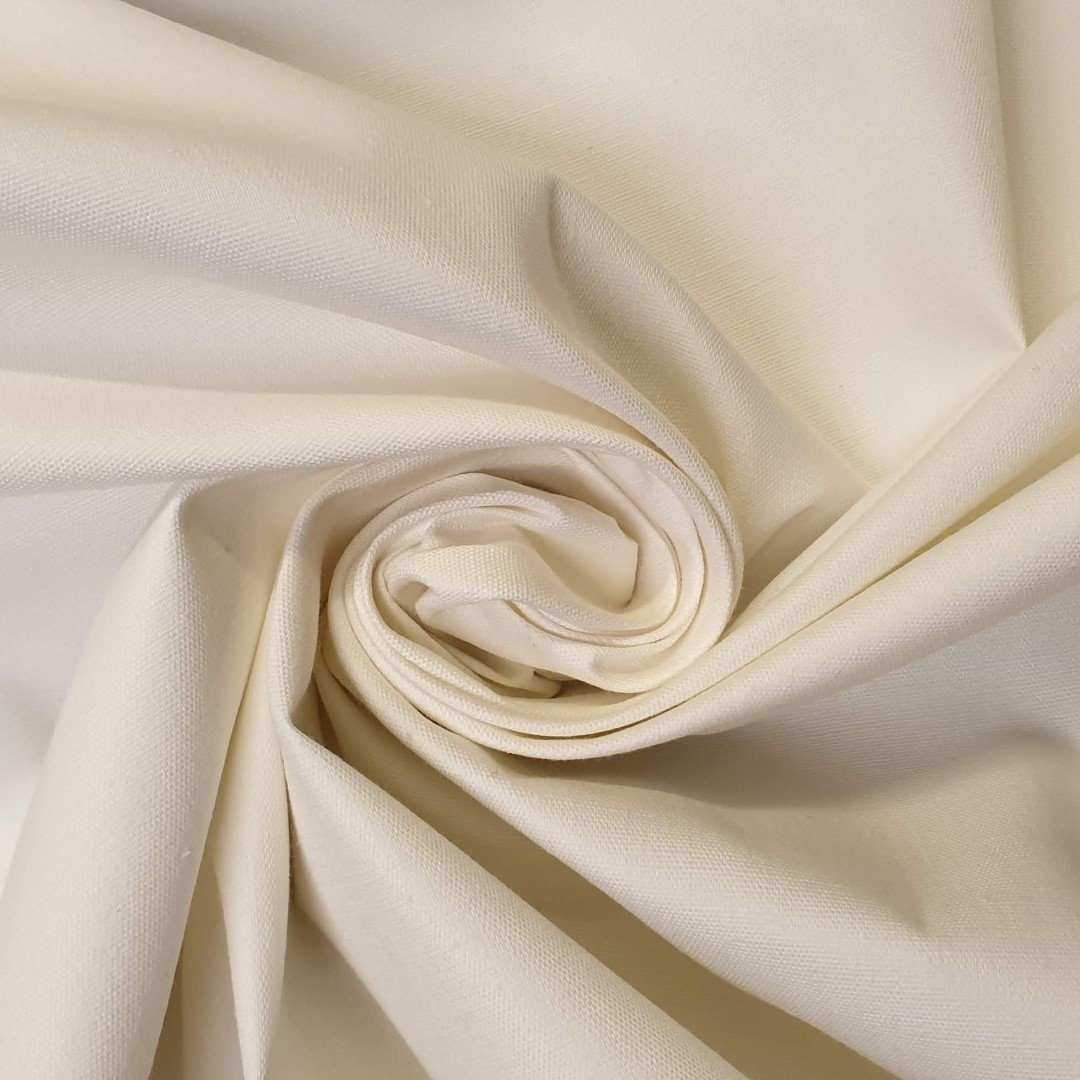 Thermal energy saving curtain lining in cream
