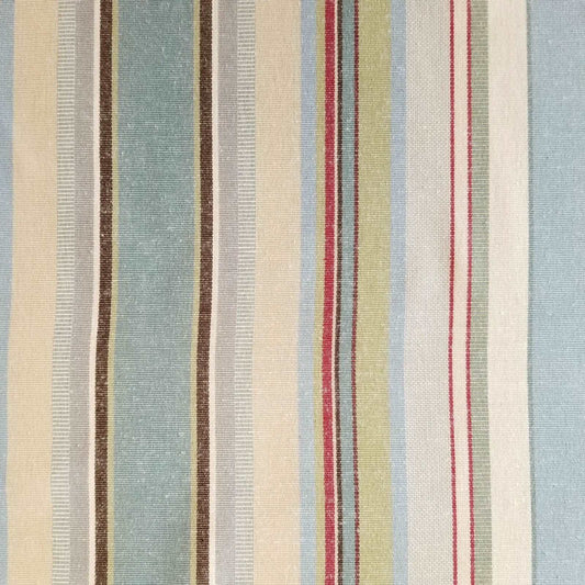 Striped blue green cotton furnishing fabric