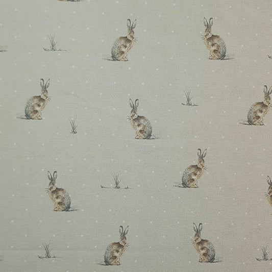 Hare print curtain fabric by the metre