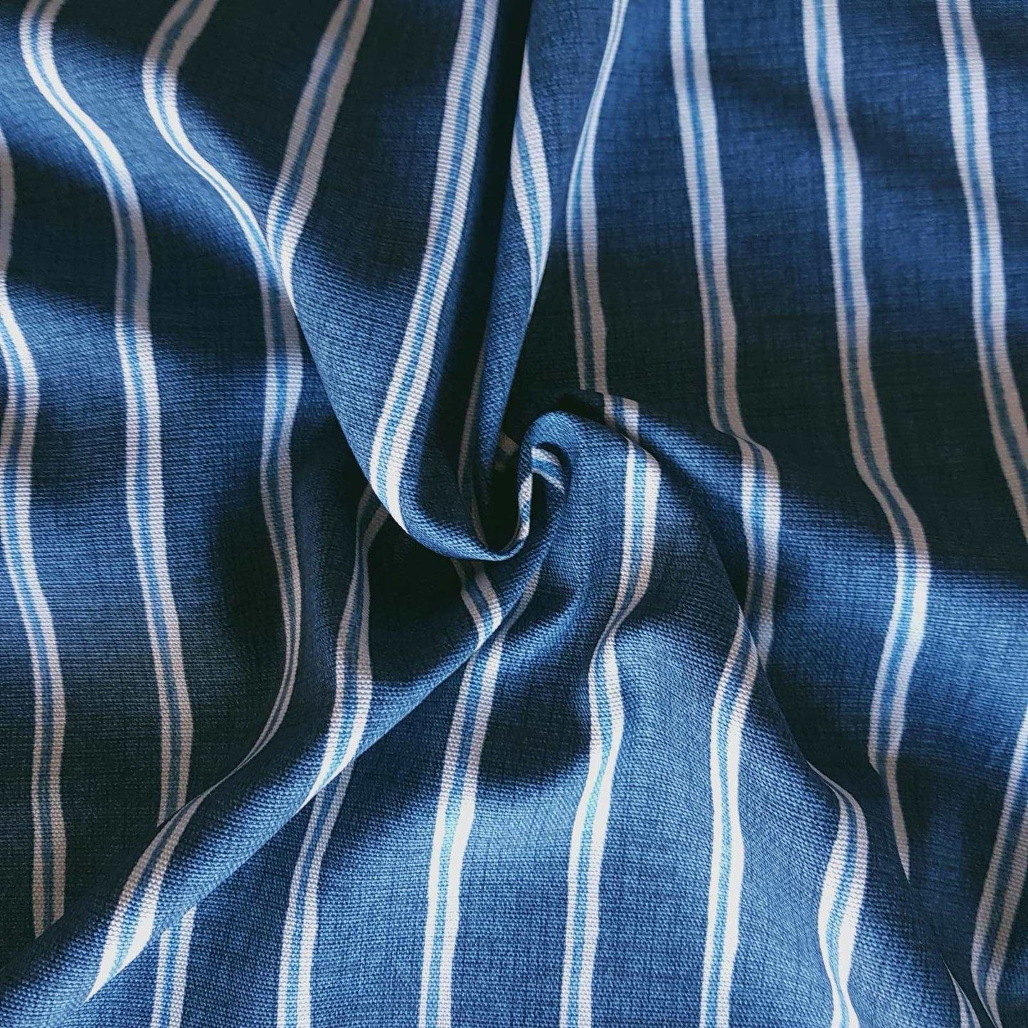 Rowing Stripe Midnight Fabric curtain fabric