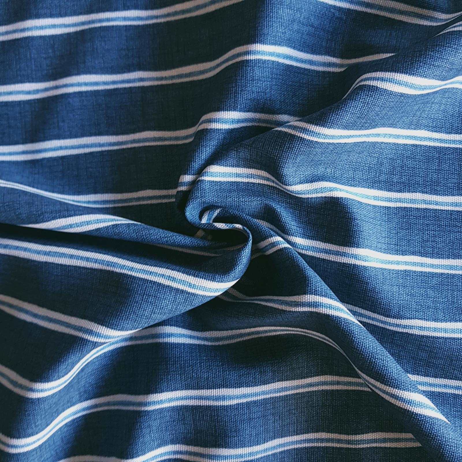 Rowing Stripe Midnight Fabric curtain fabric