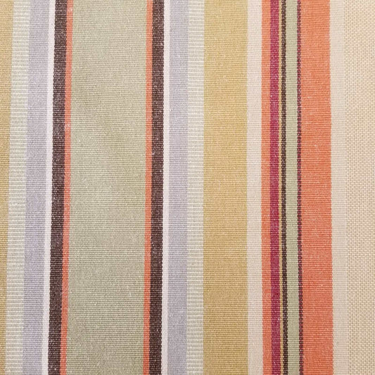Striped terracotta cotton furnishing fabric