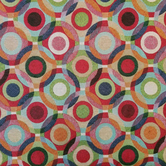 Vibrant Circles Tapestry fabric, multicolour